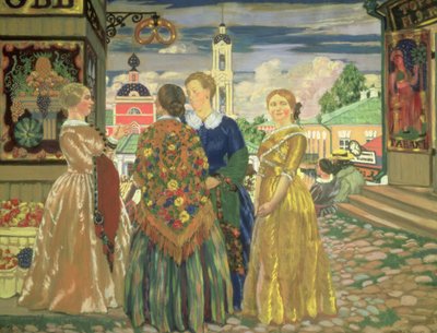 Merchant Women by Boris Mikhailovich Kustodiev